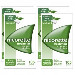 Nicorette - Gum Nicorette 4mg Freshmint Gum Four Pack (4 x 105