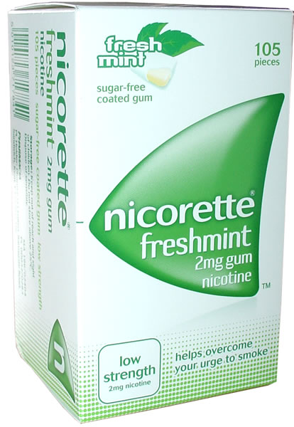 Nicorette Fresh Mint Gum 2mg (105 pieces)