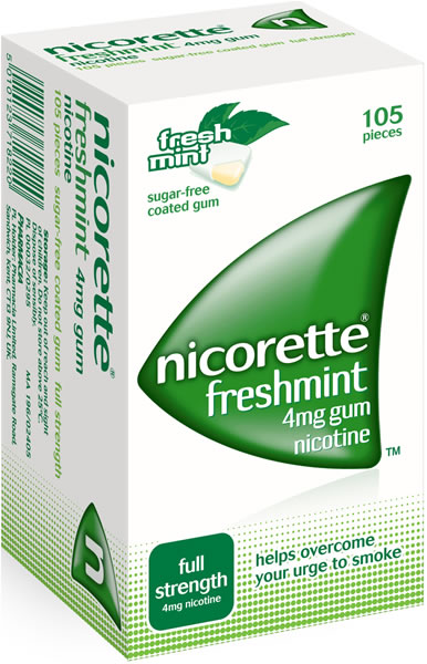 Nicorette Freshmint Gum 4mg (105 pieces)