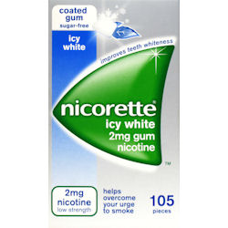 Nicorette icy white 2mg Gum 105 Pieces