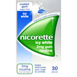 Nicorette icy white 2mg Gum 30 Pieces