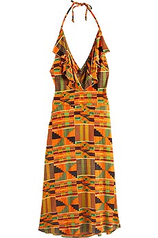 Nieves Lavi Savanna print halter dress