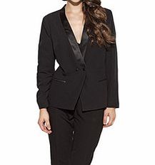Black double-breasted tuxedo jacket