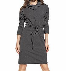 NIFE Graphite cotton blend polo neck dress
