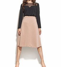 NIFE Rose quilted high-waist midi skirt