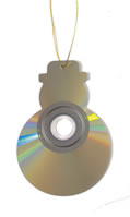 Christmas Tree Decoration - recycled CD Snowman