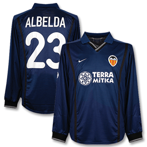 00-01 Valencia Away C/L L/S Shirt + Abelda No.23