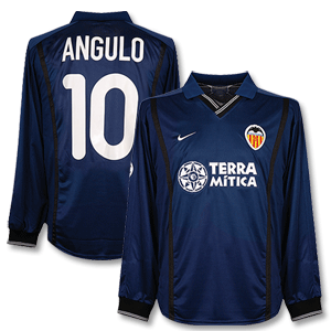 00-01 Valencia Away C/L L/S Shirt + Angulo No.10