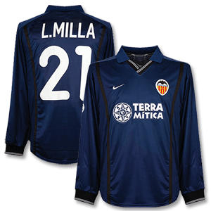 00-01 Valencia Away C/L L/S Shirt + L. Milla