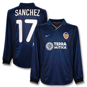 00-01 Valencia Away C/L L/S Shirt + Sanchez No.