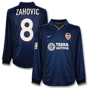 00-01 Valencia Away L/S Shirt + Zahovic No. 8 -