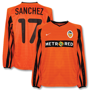 Nike 01-02 Valencia Away L/S Shirt   Sanchez No. 17 -