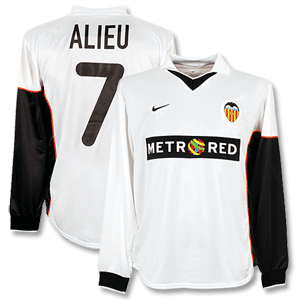 01-02 Valencia Home L/S Shirt + Alieu No. 7 - Players