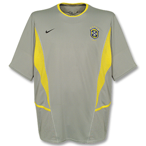 Nike 02-03 Brasil Gk Jers 5 Stars - Silver S/S