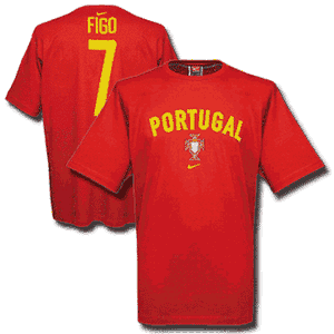 Nike 02-03 Portugal Hero Country Tee - Figo - maroon