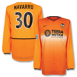 Nike 02-03 Valencia Away C/L L/S Shirt   Navarro No. 30