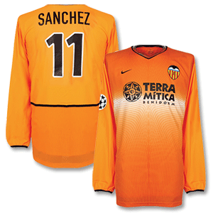 Nike 02-03 Valencia Away C/L L/S Shirt   Sanchez No. 11