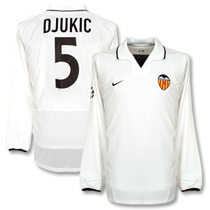 02-03 Valencia Home C/L L/S Players Shirt + Djukic No. 5