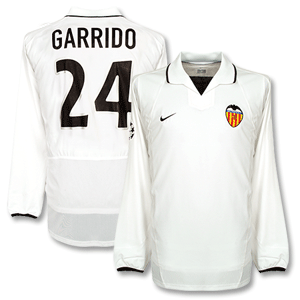 02-03 Valencia Home C/L L/S Players Shirt + Garrido No. 24