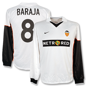 02-03 Valencia Home L/S Shirt + Baraja No. 8 - Players (Old Sponsor)