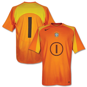 Nike 04-05 Brasil Home Gk Jersey S/S - Orange