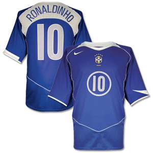 04-05 Brazil Away shirt + No.10 Ronaldinho