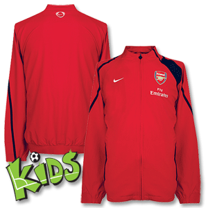 06-07 Arsenal Woven Warm Up Jacket - Boys - Red