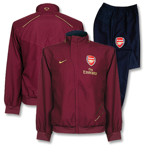 07-08 Arsenal Woven Warm Up Suit - Boys - Redcurrant/Navy