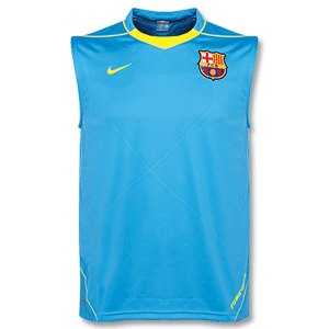 Nike 07-08 Barcelona Sleeveless Training Top - Sky