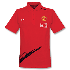 Nike 07-08 Man Utd S/S Travel Polo - Red