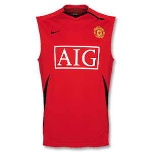 Nike 07-08 Man Utd Sleeveless Training Top - Red/Black