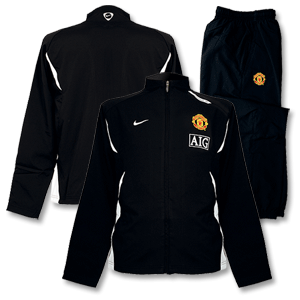 07-08 Man Utd Woven Warm Up Suit - Black/White