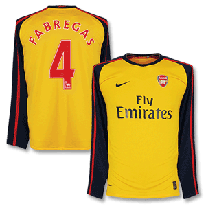 08-09 Arsenal Away L/S Shirt + Fabregas 4