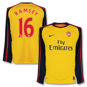 08-09 Arsenal Away L/S Shirt + Ramsey 16