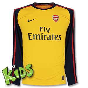 08-09 Arsenal Away L/S Shirt - Boys