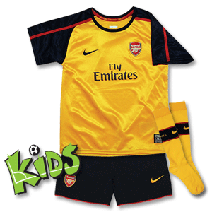 08-09 Arsenal Away Little Boys Kit - Yellow/Navy