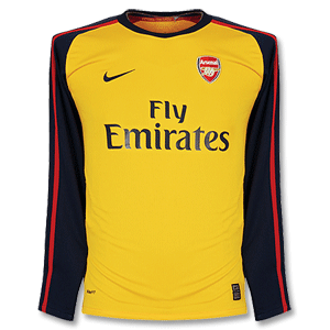 08-09 Arsenal Away Long Sleeve Shirt - Yellow