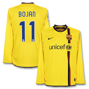 Nike 08-09 Barcelona Away L/S Shirt   Bojan No.11