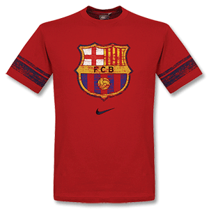 Nike 08-09 Barcelona Graphic Tee - Deep Red