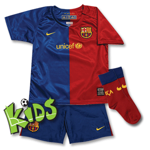 Nike 08-09 Barcelona Home Infants Kit - Red/Blue