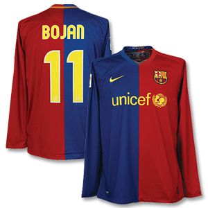 Nike 08-09 Barcelona Home L/S Shirt   Bojan 11