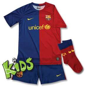 Nike 08-09 Barcelona Home Little Boys Kit - Red/ Blue