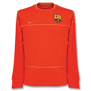Nike 08-09 Barcelona Light Weight L/S Top - Light Red/Gold