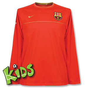 08-09 Barcelona Light Weight L/S Training Top -Boys- Lt Red