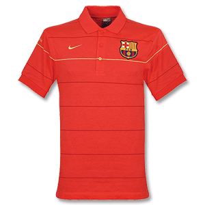 Nike 08-09 Barcelona Travel Polo - Light Red