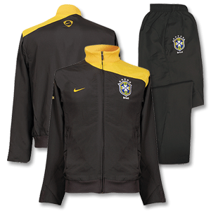 Nike 08-09 Brasil Adjustable Woven Warm Up Suit - Dark Grey/Yellow