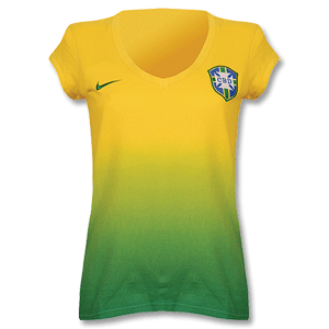 Nike 08-09 Brasil S/S Top - Womenand#39;s - Yellow/Green