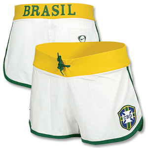 Nike 08-09 Brasil Training Shorts - Womenand#39;s - White/Yellow