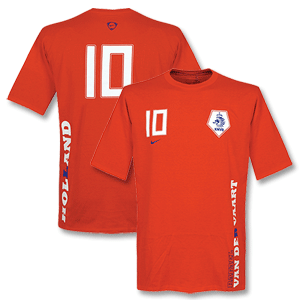 Nike 08-09 Holland Tee - Orange No.10 Van Dervaart - (S.A.I)