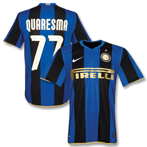 Nike 08-09 Inter Milan Home Shirt   Quaresma 77